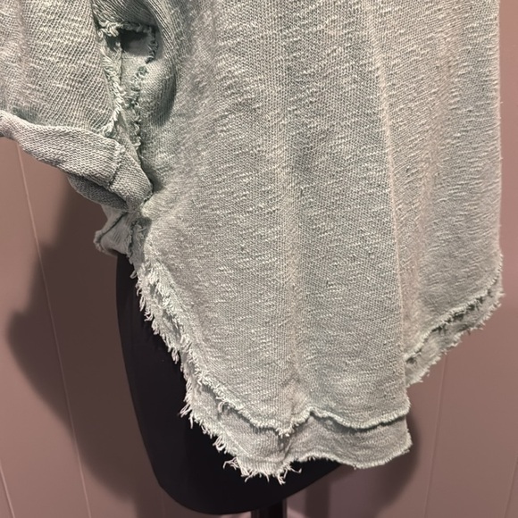 We The Free (Free People) North Star mint oversized nubby raw edge knit tee. XS. - Picture 3 of 7
